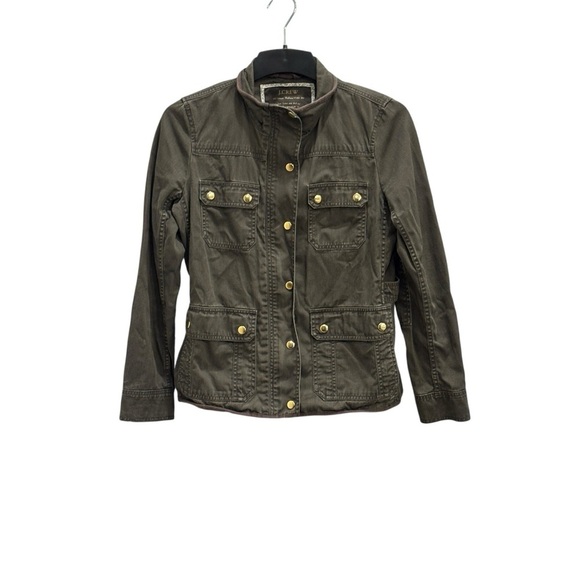 J.Crew Relaxed Boyfriend Downtown Field Military Jacket Dark Green Size Small - Picture 3 of 9